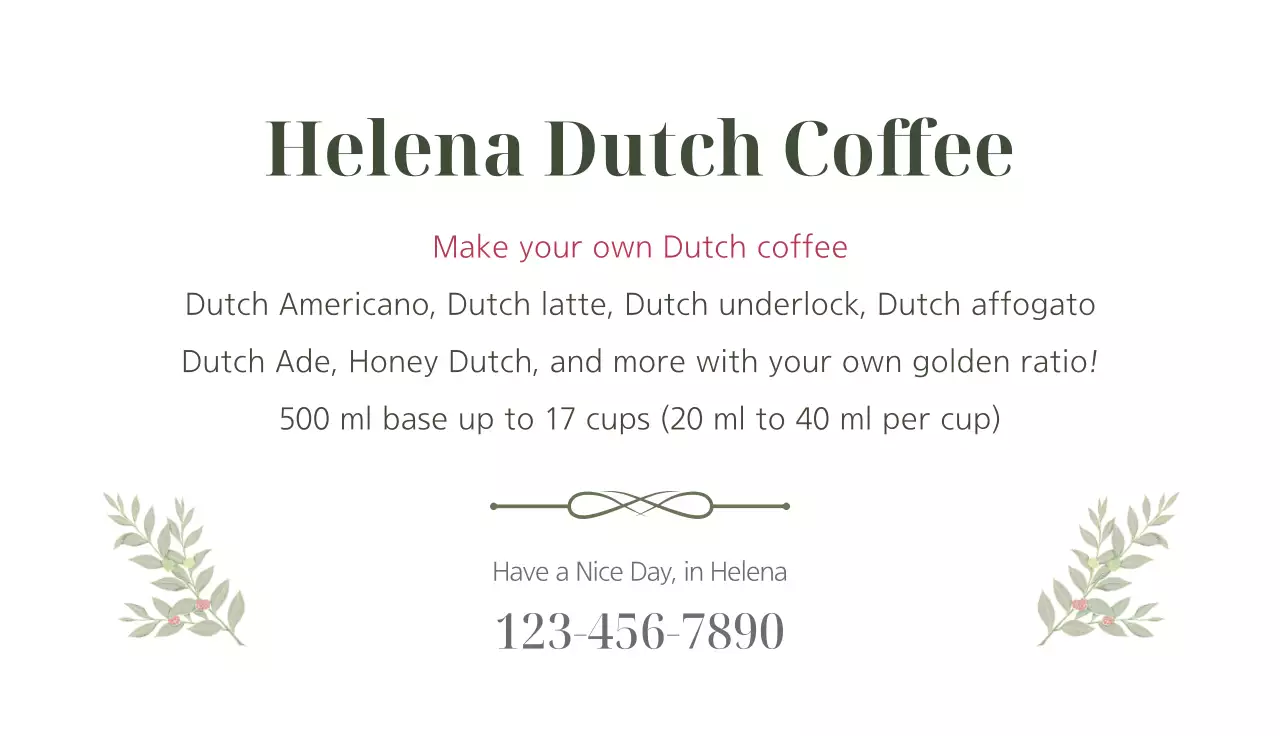 Cartão de visita de promoção de café floral vermelho