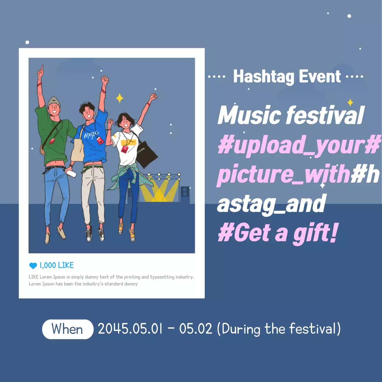 Blue Trendy Music Promotion Instagram Post