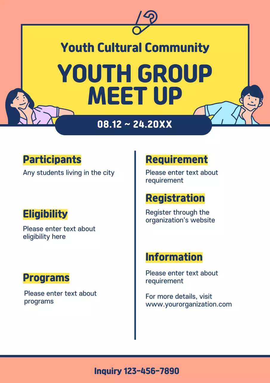 Blue Modern Youth Event Announcement Poster