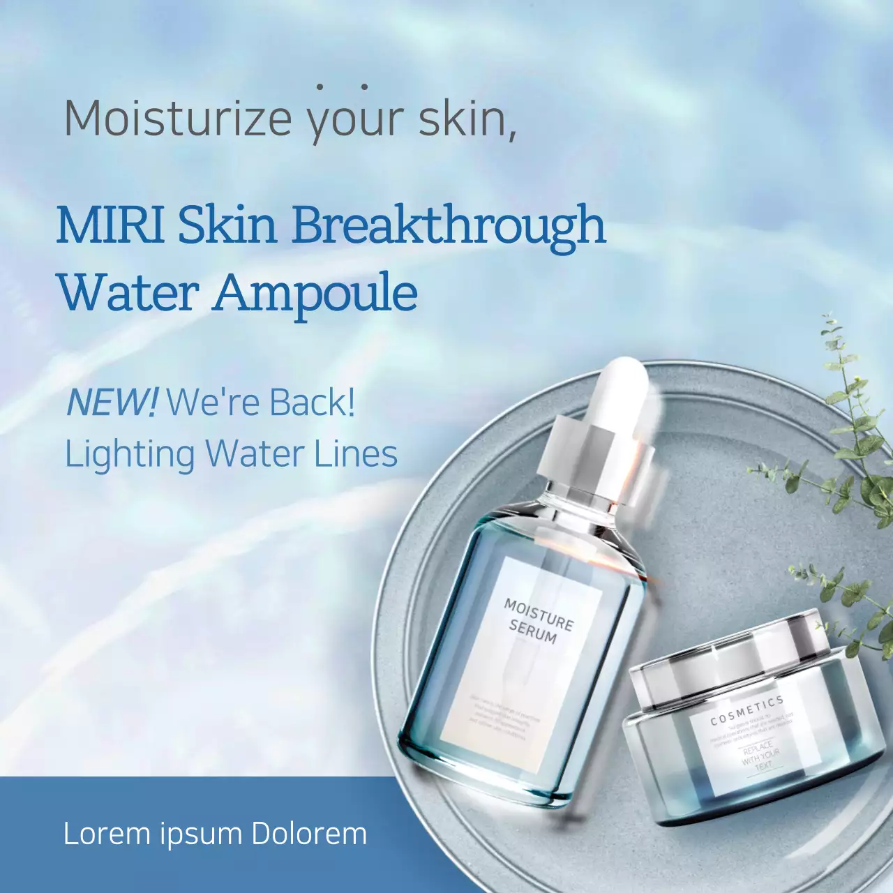 Blue Modern Skincare Promotion Banner