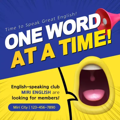 Blue Bold Language Promotion Instagram Post