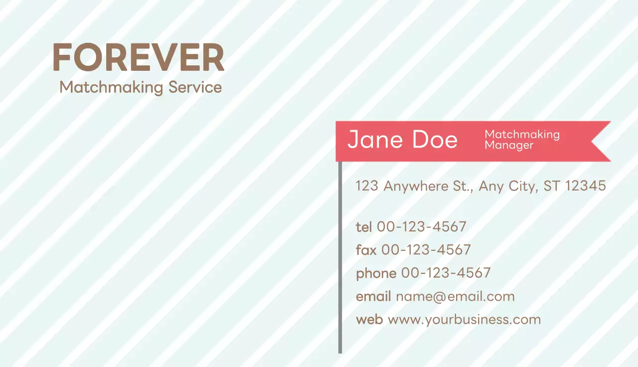 Beige Cute Matchmaking Advertisement Business Card