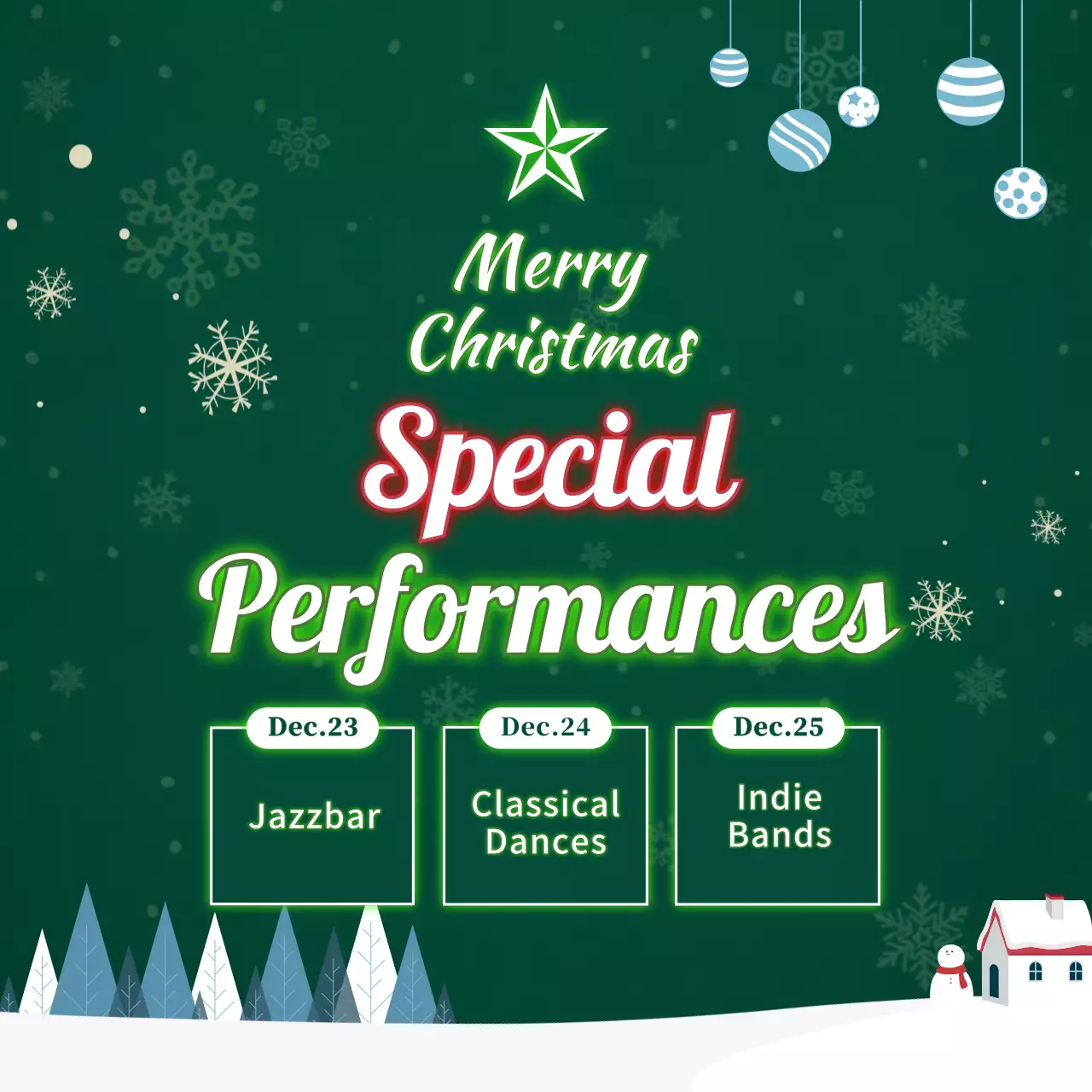 Green Traditional Christmas Event Announcement Instagram Post