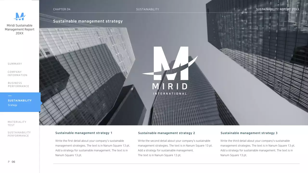 Light blue neat corporate ESG sustainability report presentation ppt