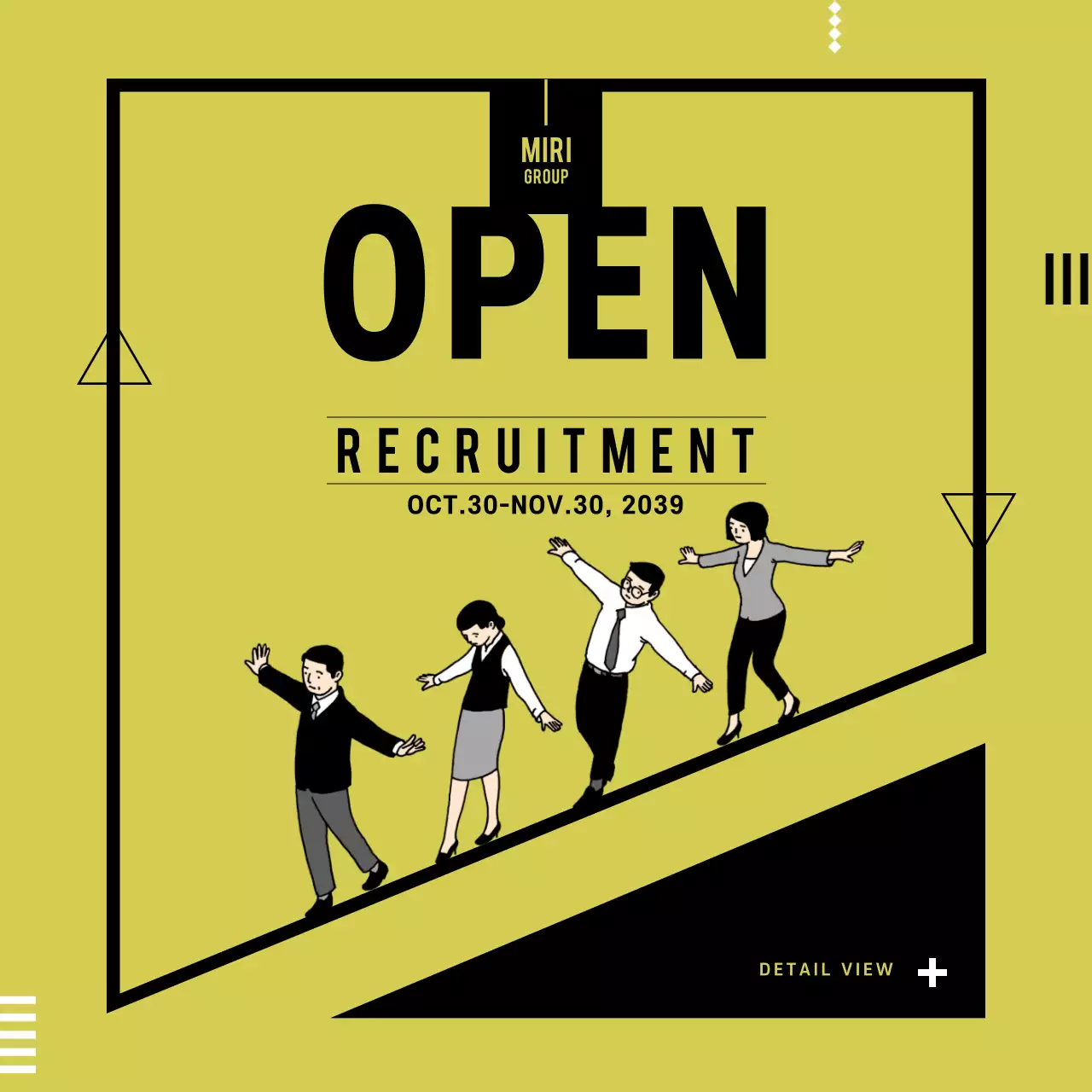 Yellow Modern Recruitment Announcement Instagram Post