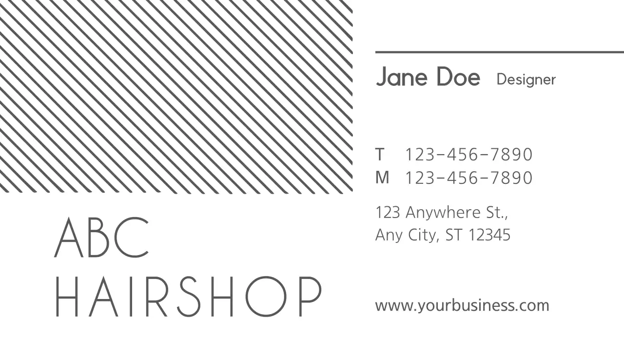 Black Minimalist Hairshop Business Card