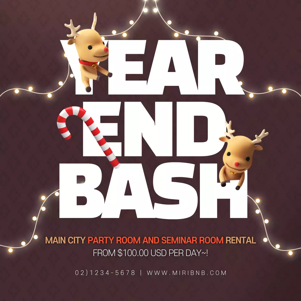 Brown Festive Party Promotion Instagram Post