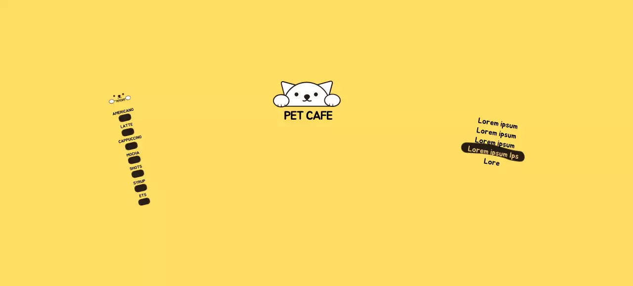 Yellow Cat Illustration Pet Cafe