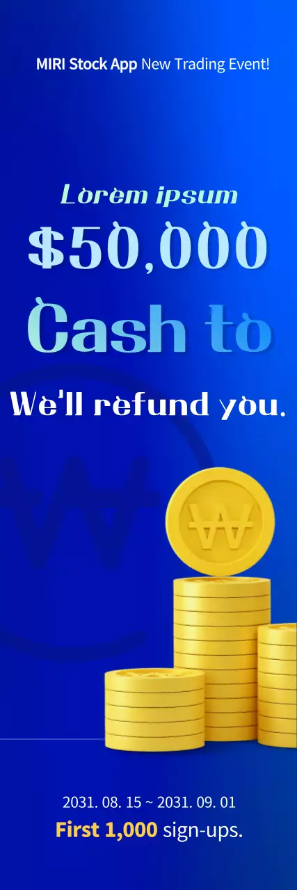 Banner de promoção de ações moderno azul