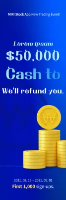 Banner de promoção de ações moderno azul