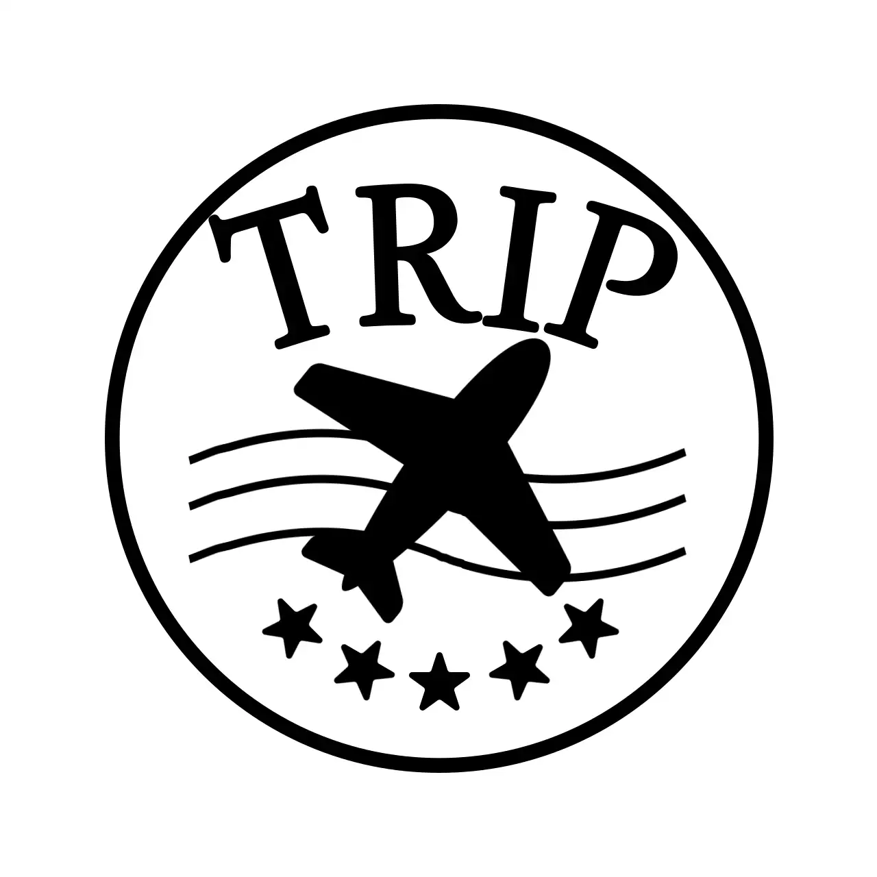 Travel concept with black stars and airplane illustration