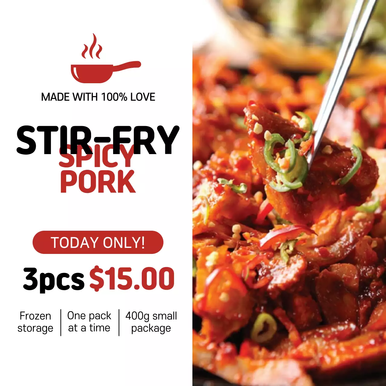 Red Traditional Food Promotion Social Media Post