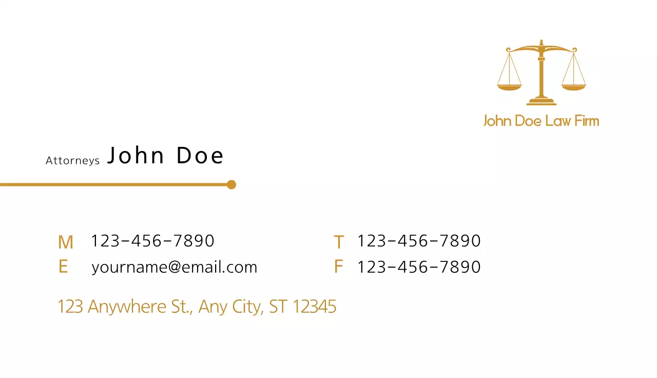 Gold Minimalist Law Business Card