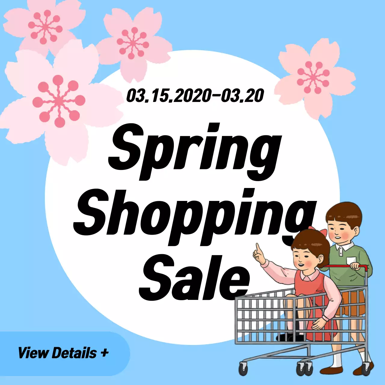 Blue Trendy Shopping Promotion Instagram Post