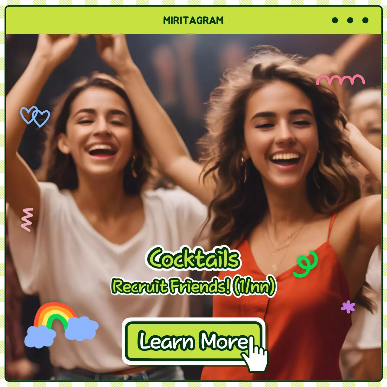 Quảng cáo Cocktail thời trang đầy màu sắc Instagram Carousel