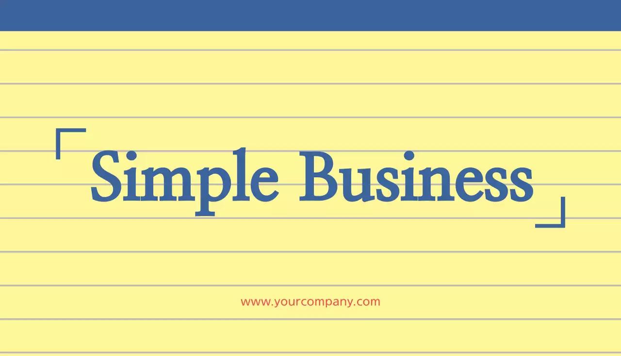 Yellow Simple Business Card