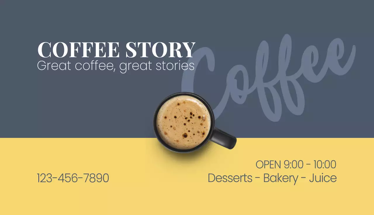 Yellow Modern Coffee Promotion Business Card