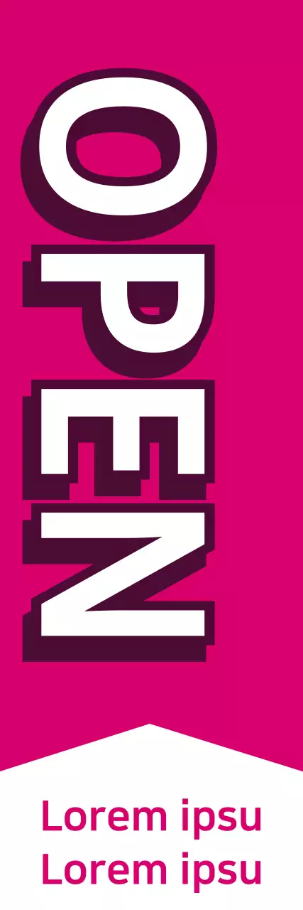 Banner de anúncio aberto em negrito rosa