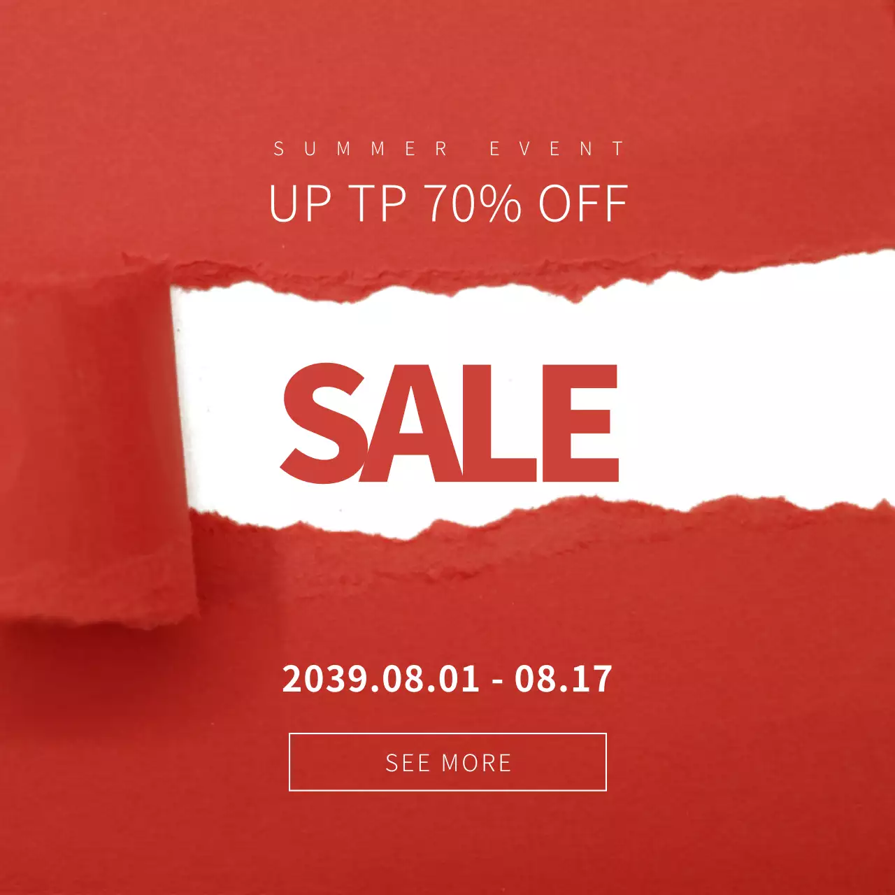 赤 シンプル セール ポスター Instagram投稿