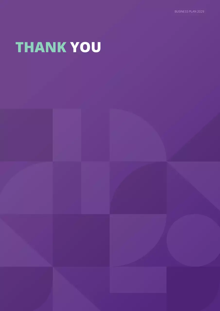 Simple shapes in purple and mint concept business plan