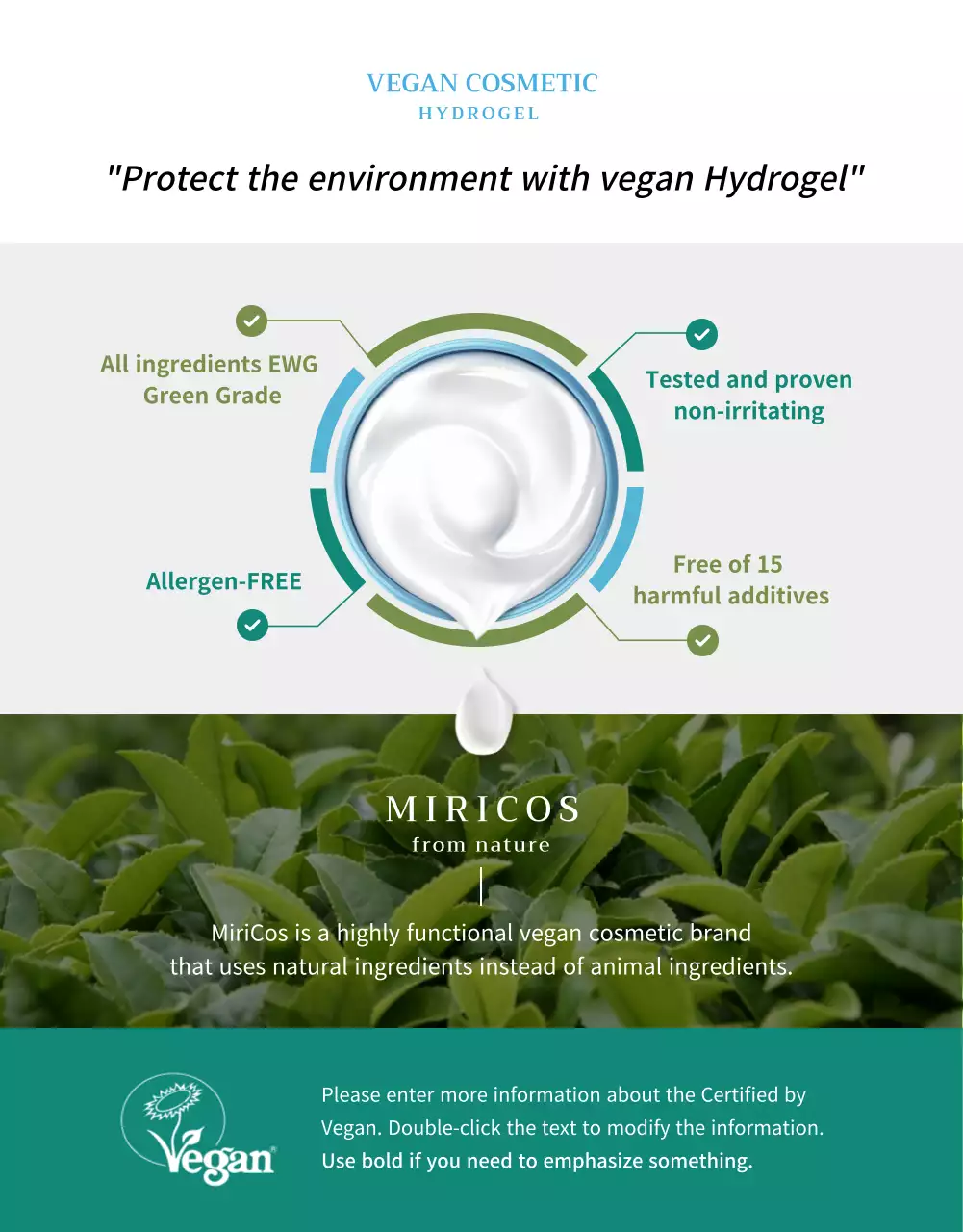 Blue-toned vegan moisturizer details page