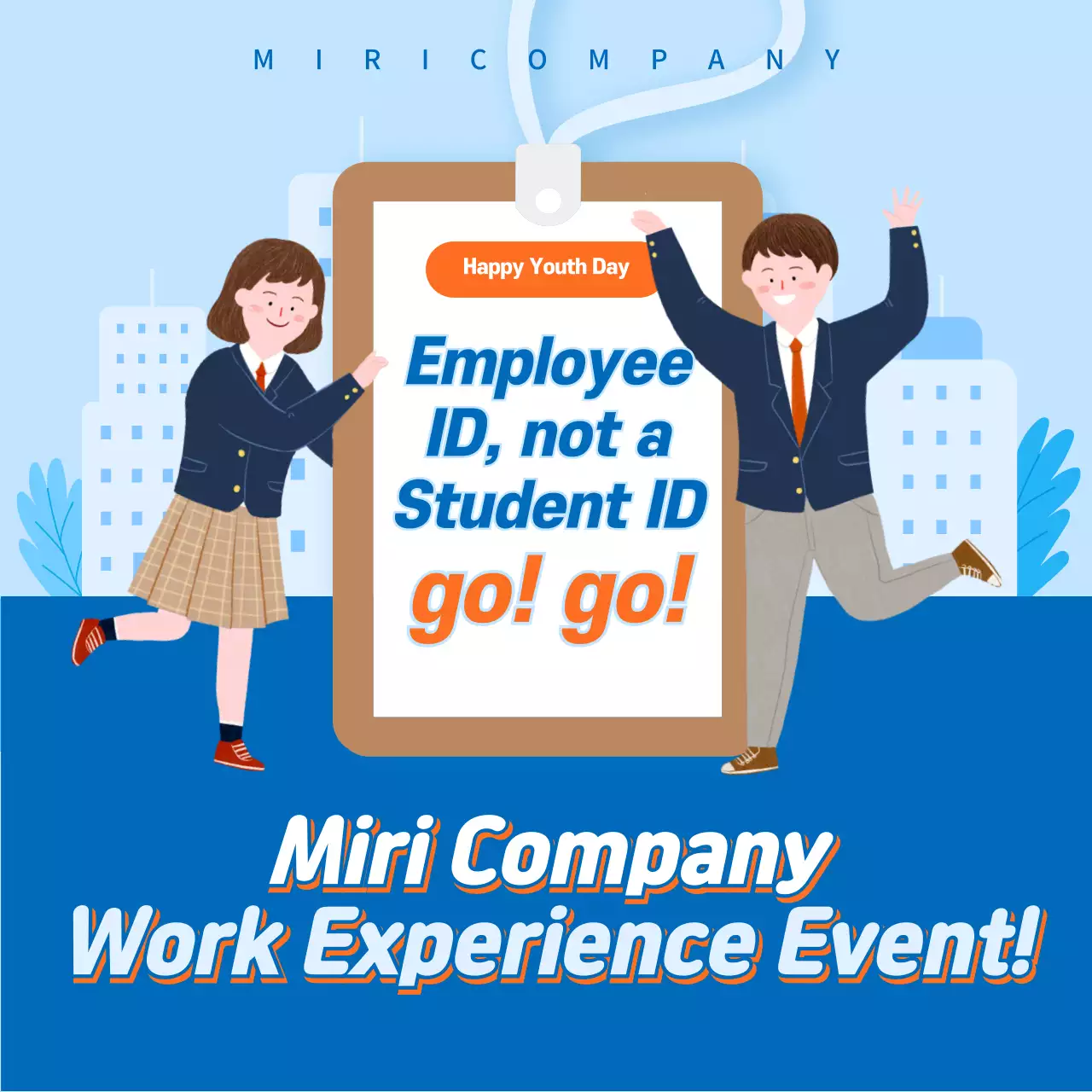 Promote a work experience event for Youth Day in Blue