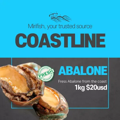 Blue Modern Seafood Promotion Social Media Post