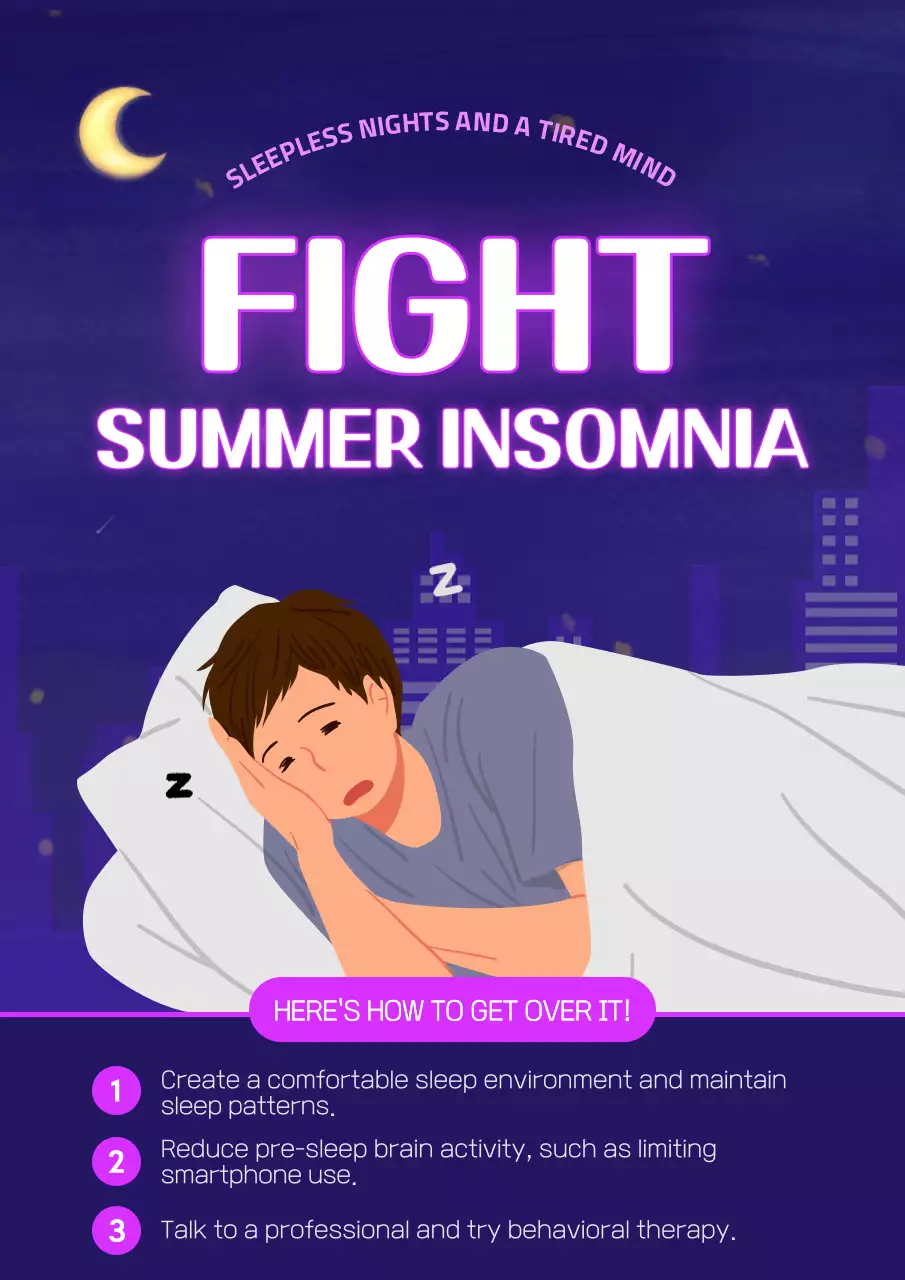 퍼플 모던 슬립 가이드 포스터