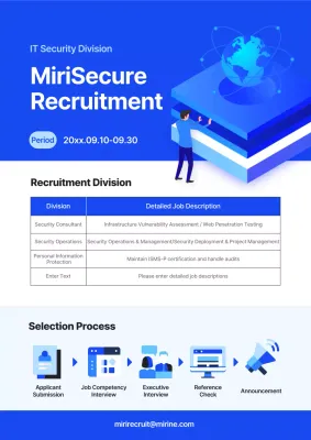 Blue Modern It Recruitment Job Posting Poster