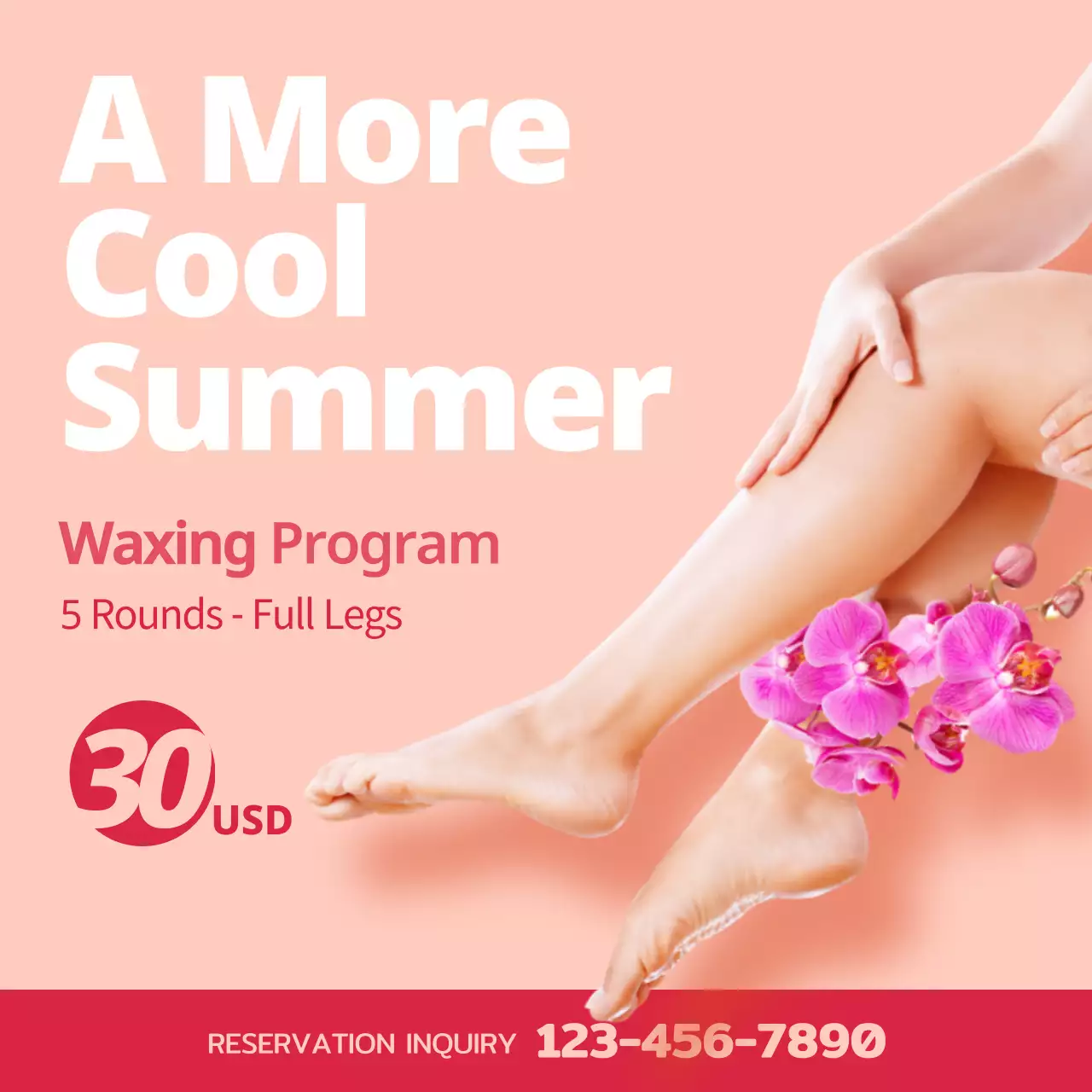 Peach Modern Waxing Promotion Instagram Post