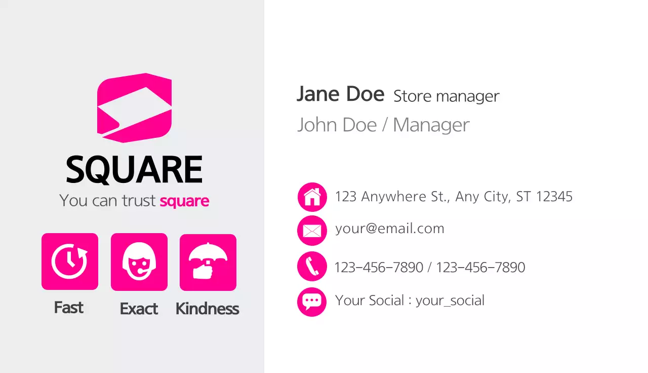 Pink Modern Business Card