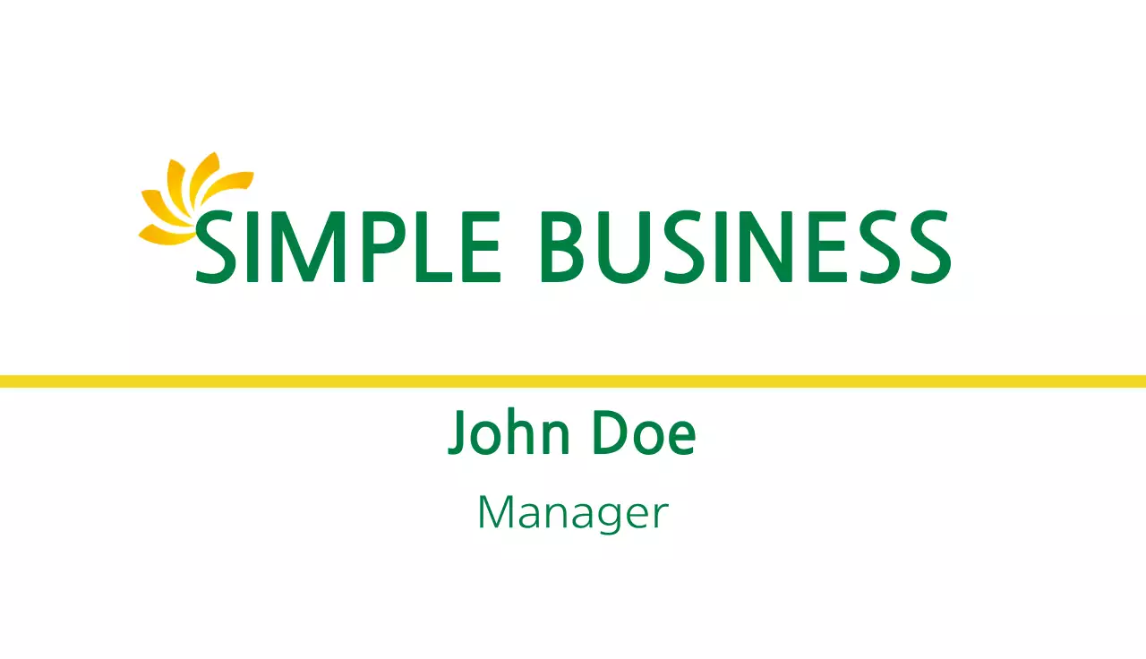 Green Simple Business Card