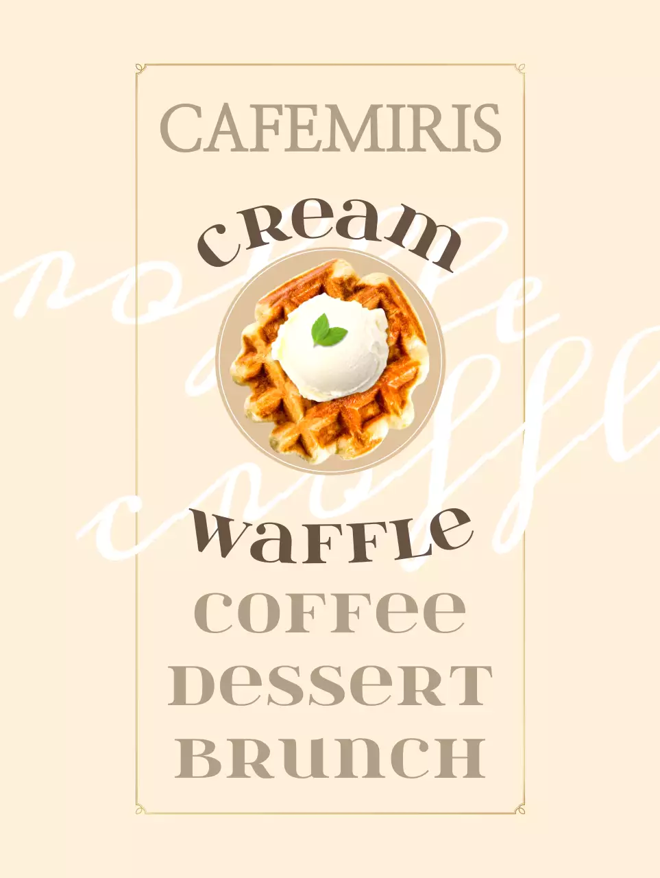 Bright cafe in white and beige