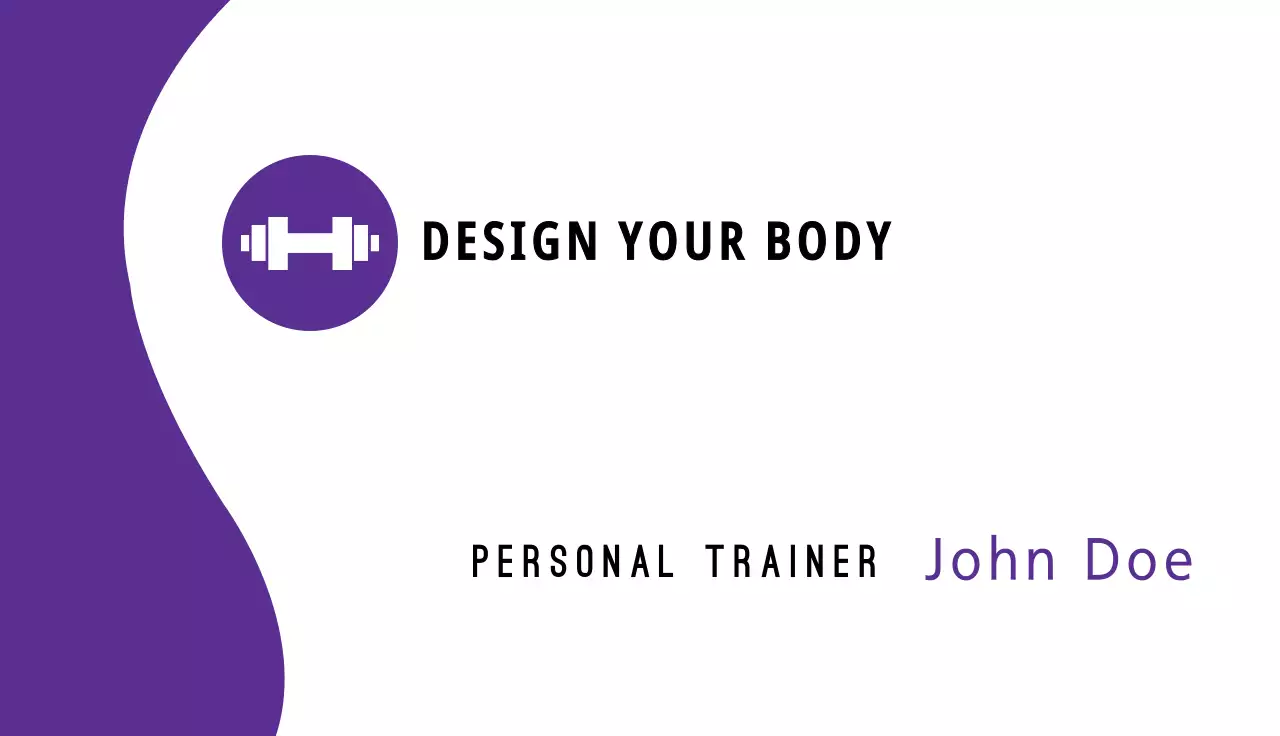 Purple Modern Fitness Business Card
