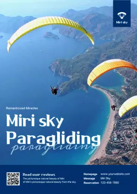 Blue Modern Paragliding Advertisement Poster