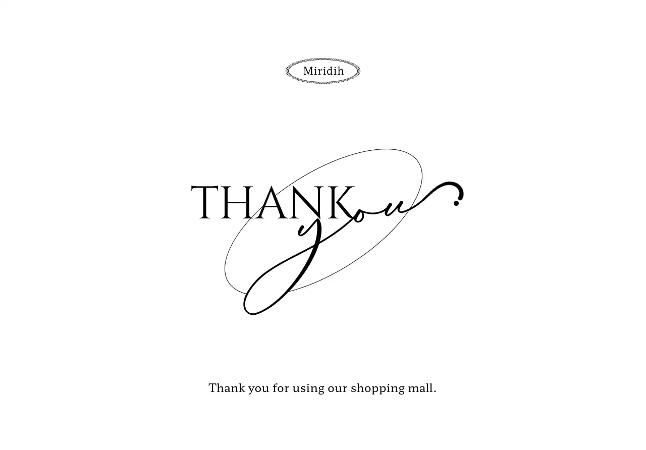 Branded postcard envelope with customer appreciation text and circular illustration