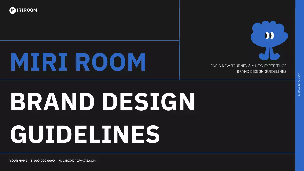 Simple branding presentation in blue and black