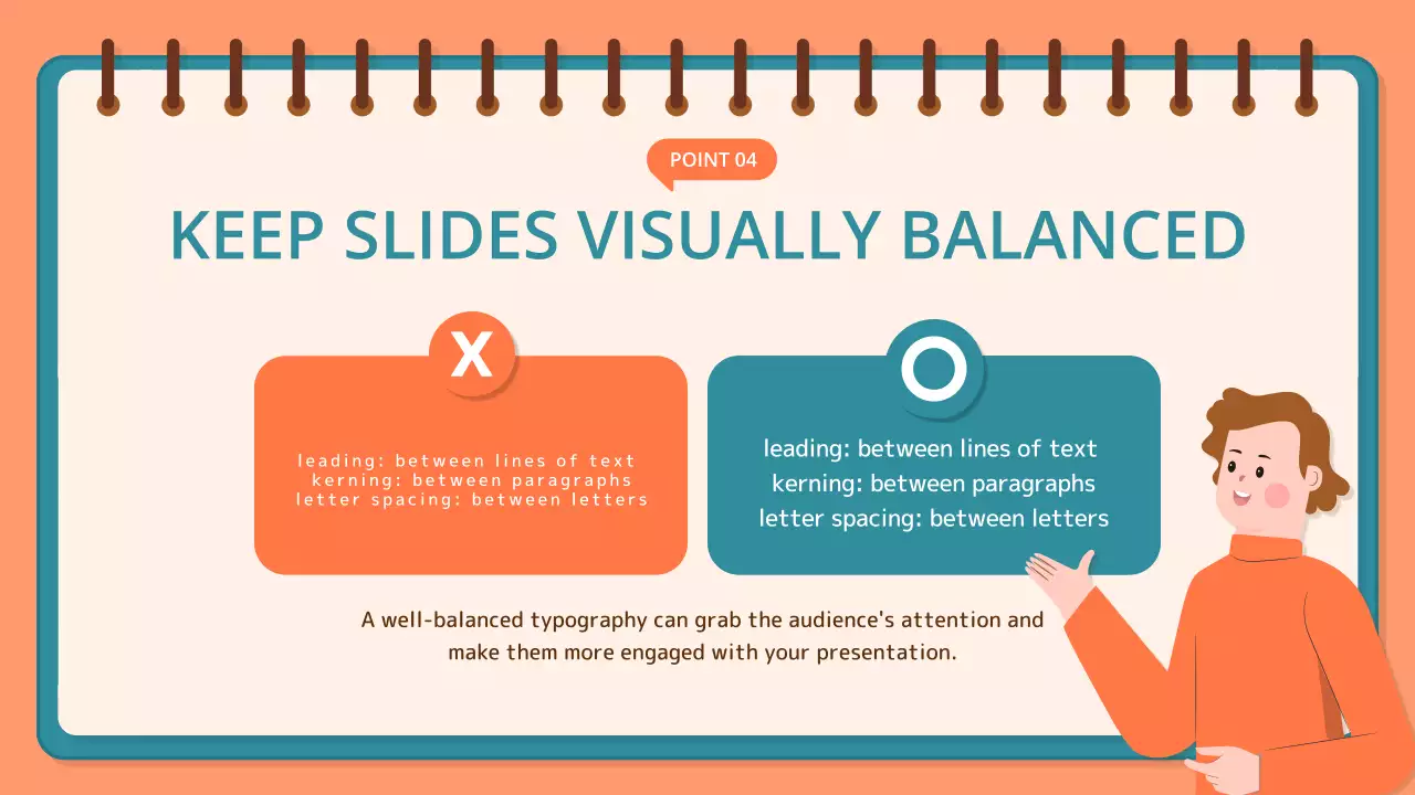 주황색 배경의 깔끔한 설득력 있는 발표 주제