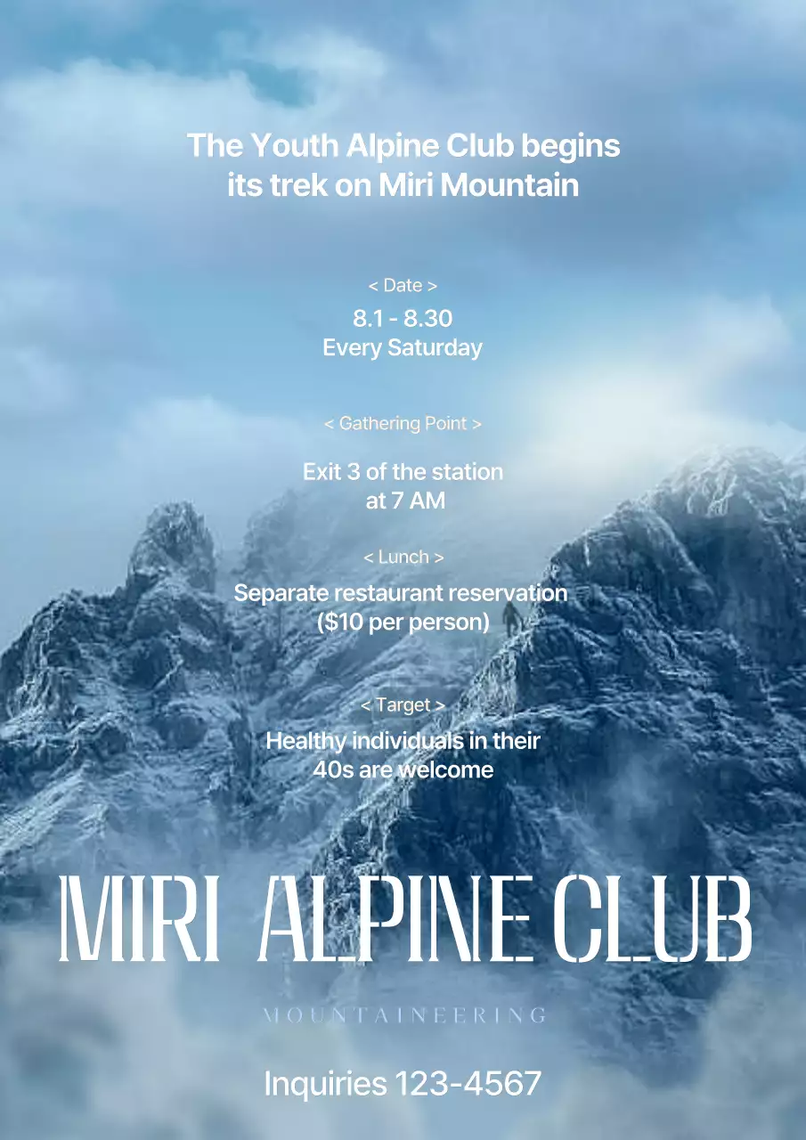 Blue Rustic Mountaineering Event Poster