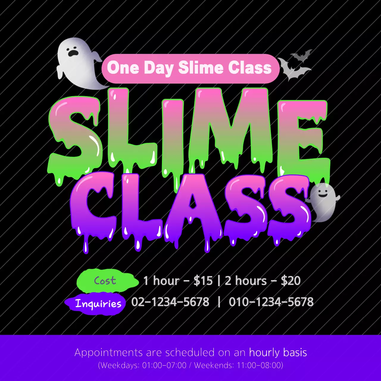 Green Trendy Slime Class Invitation Instagram Post