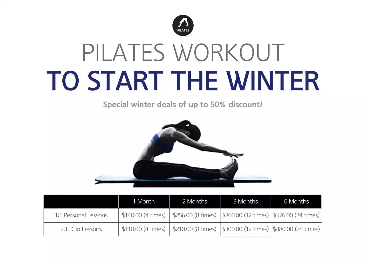 Black Modern Pilates Promotion Poster