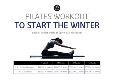 Black Modern Pilates Promotion Poster