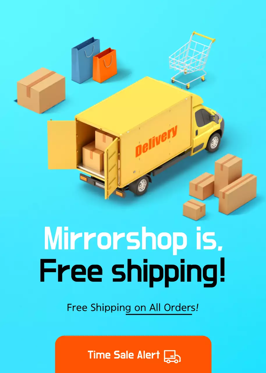 Cartaz promocional de entrega mínima azul