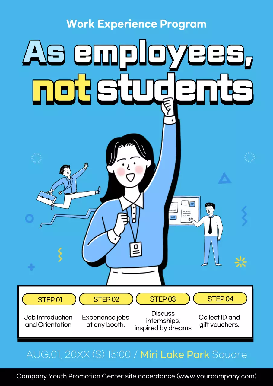 Blue Comic Work Event Poster