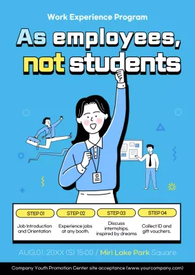 Blue Comic Work Event Poster