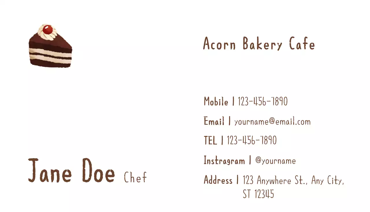 Brown Vintage Bakery Business Card