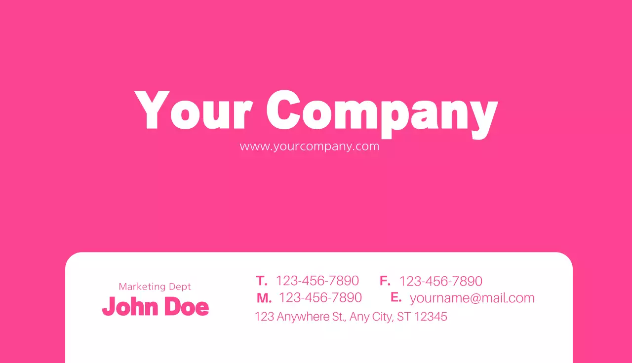 Pink Minimal Business Card
