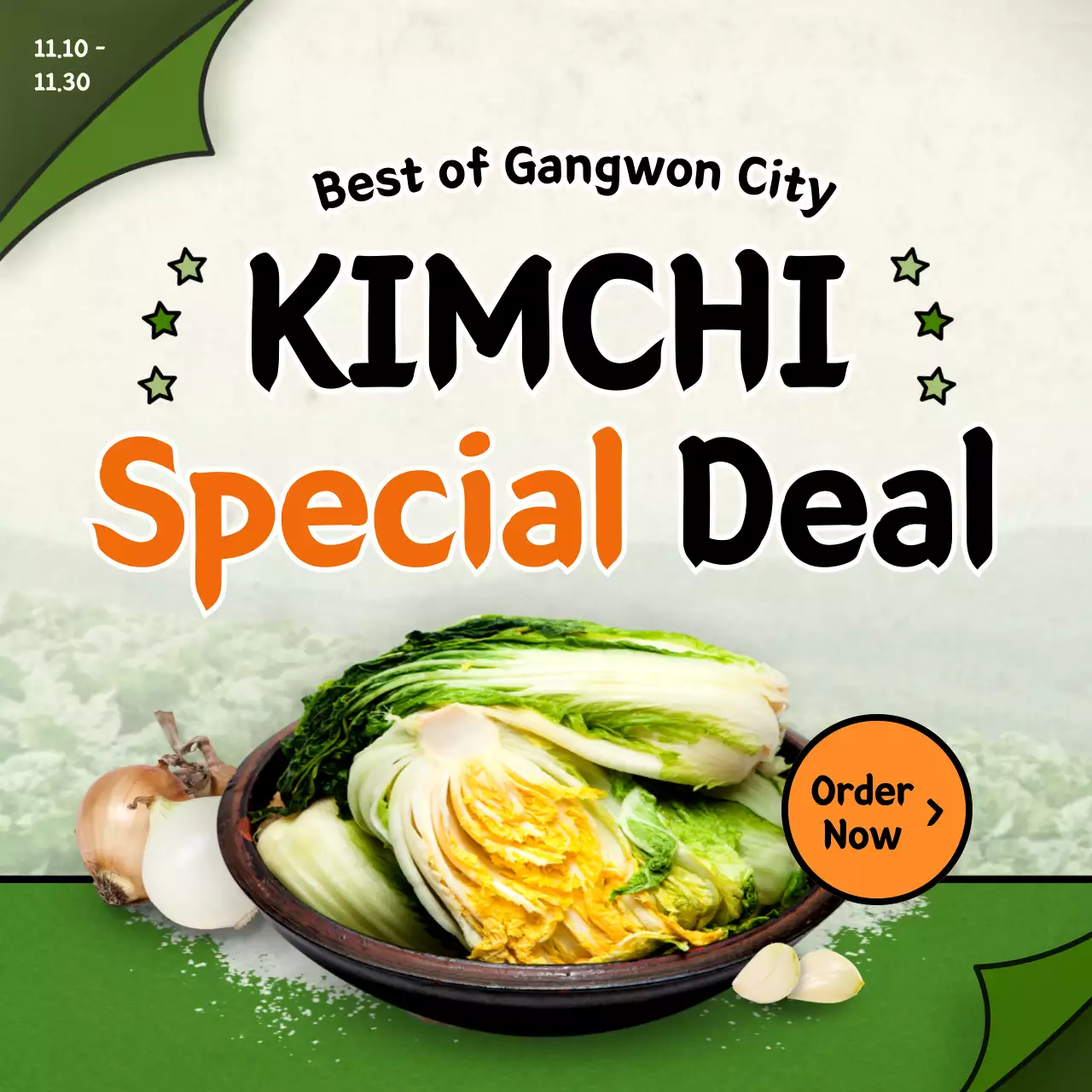 Green Traditional Kimchi Promotion Instagram Post
