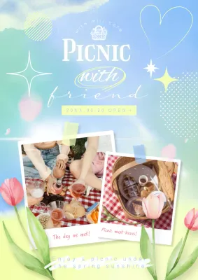 Pastel Aesthetic Picnic Invitation Poster