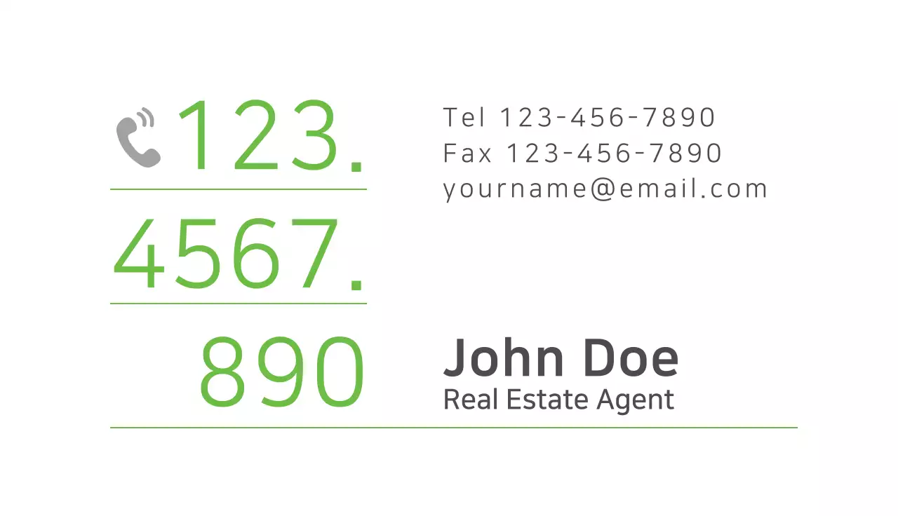 Green Modern Real Estate Business Card